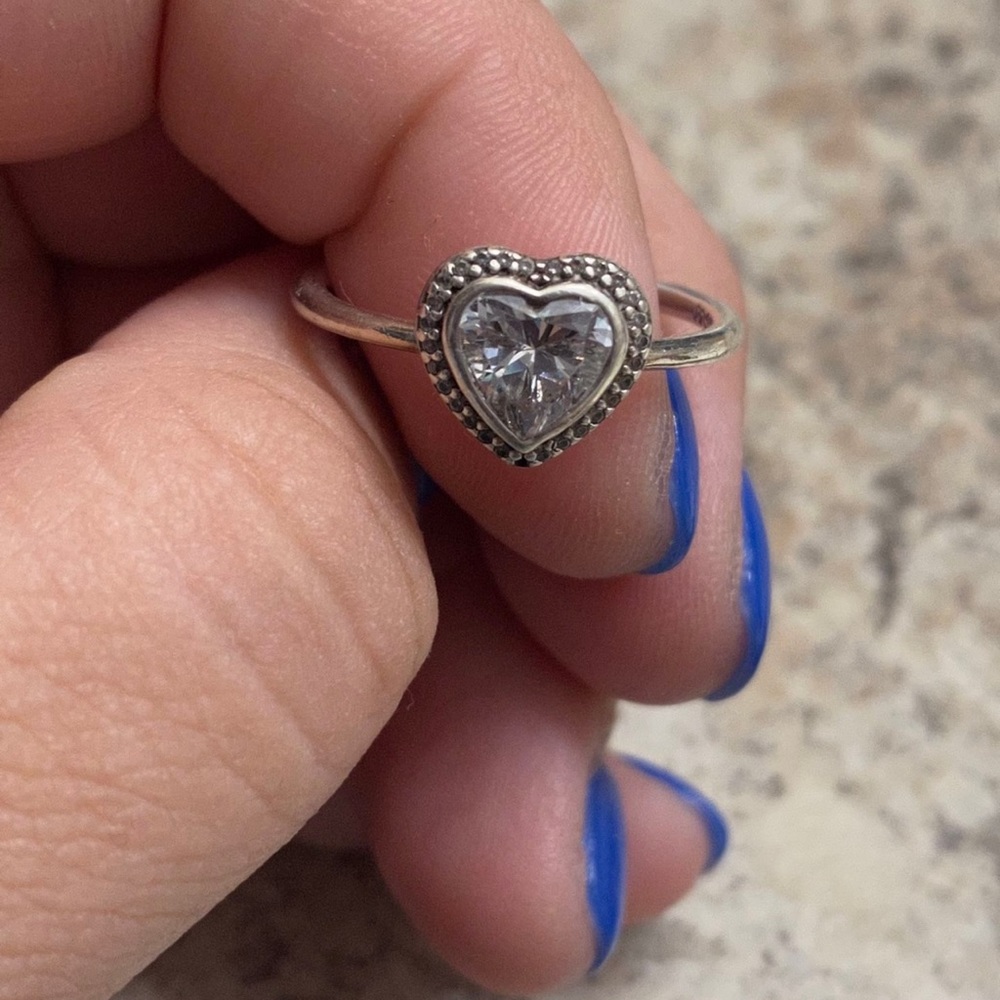 Pandora Sterling Silver Sparkling Love Heart Ring
